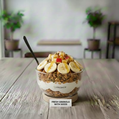 fresh granola with seeds
