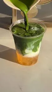 Ice matcha honey